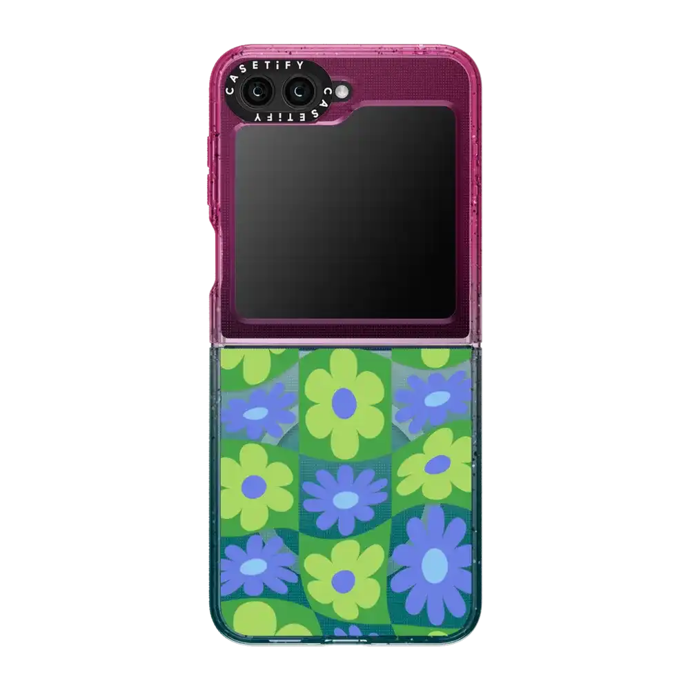 Warped Floral Checker