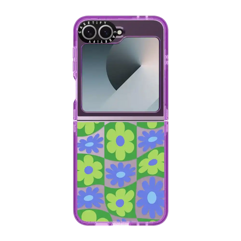 Warped Floral Checker