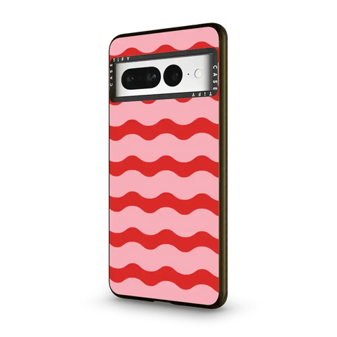 Red And Pink Wavy Stripe