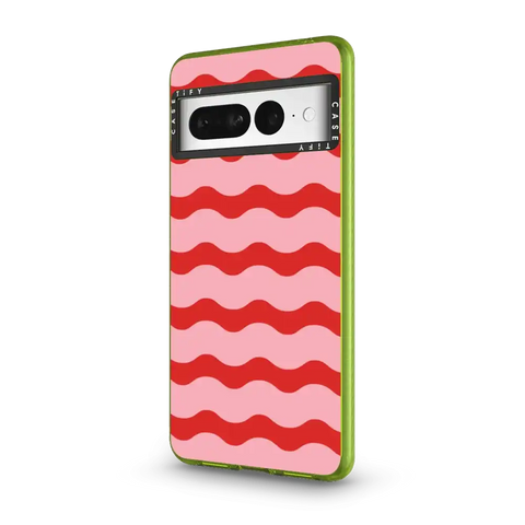 Red And Pink Wavy Stripe