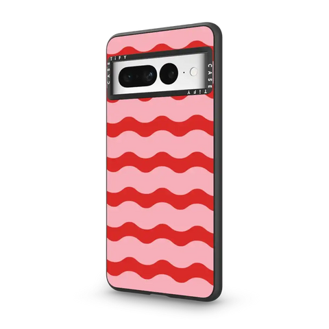 Red And Pink Wavy Stripe