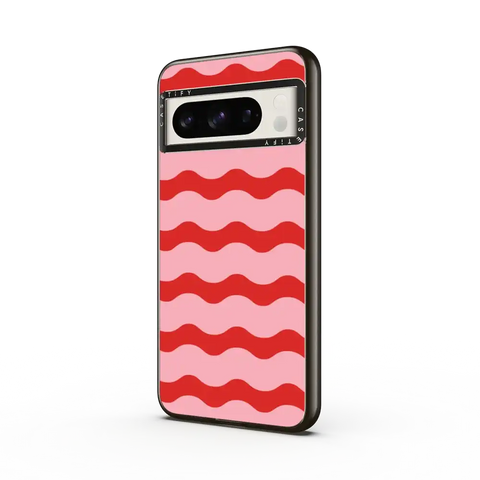 Red And Pink Wavy Stripe