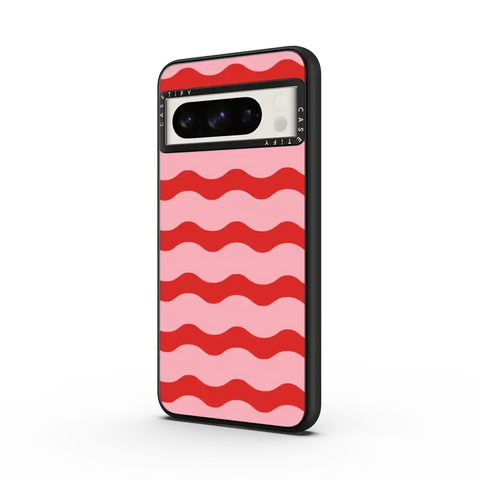Red And Pink Wavy Stripe