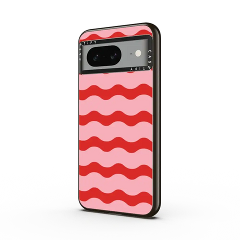 Red And Pink Wavy Stripe
