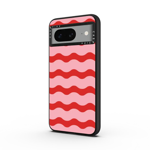 Red And Pink Wavy Stripe