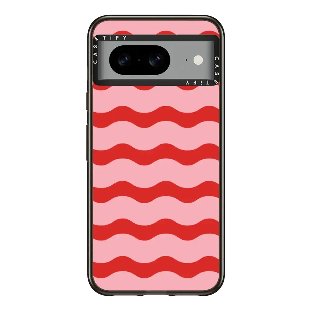 Red And Pink Wavy Stripe