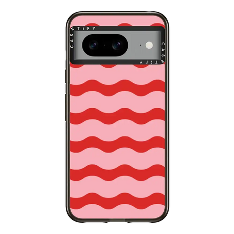 Red And Pink Wavy Stripe