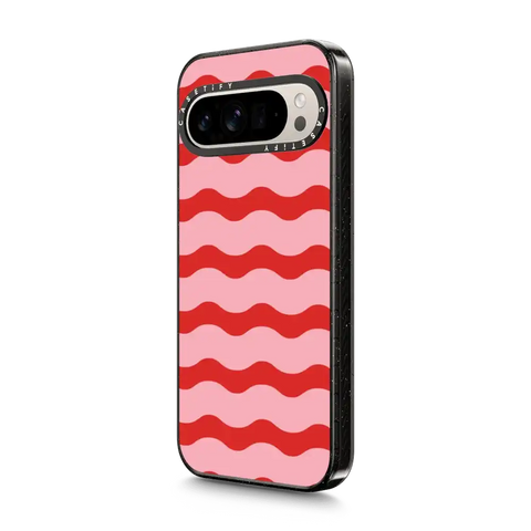 Red And Pink Wavy Stripe