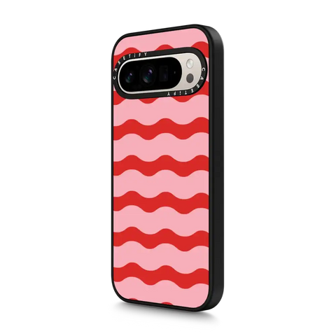 Red And Pink Wavy Stripe
