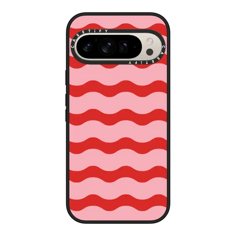 Red And Pink Wavy Stripe