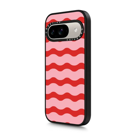 Red And Pink Wavy Stripe