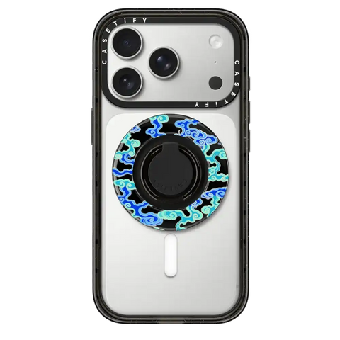 Blue Auspicious Clouds Snappy Ring Holder
