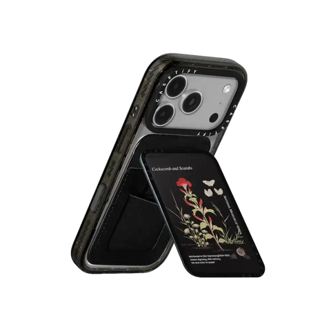 NMK Cockscomb and Scarabs Snappy Cardholder Stand
