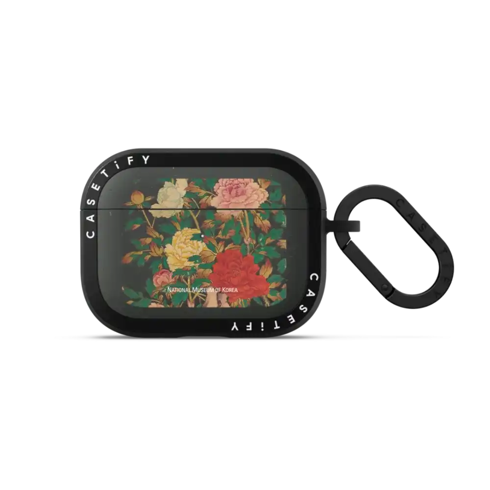 NMK Peonies Earbuds Case - Black Case Edition