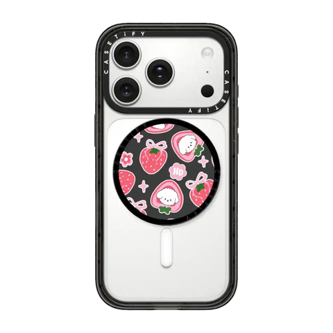 Bichon Bibo Dog and Strawberry Bow Pattern