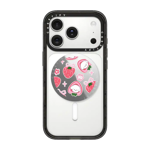 Bichon Bibo Dog and Strawberry Bow Pattern