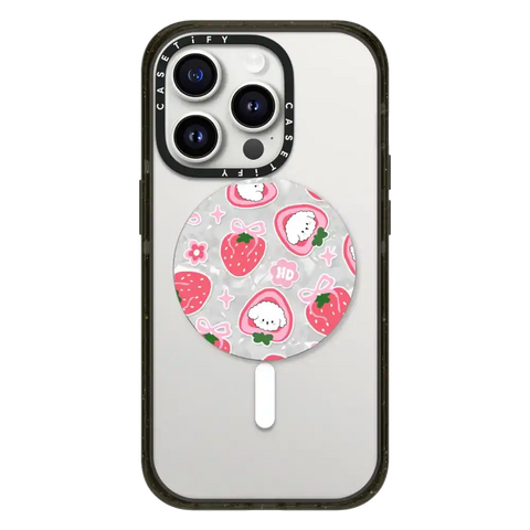 Bichon Bibo Dog and Strawberry Bow Pattern
