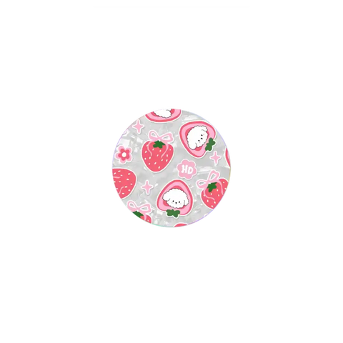 Bichon Bibo Dog and Strawberry Bow Pattern