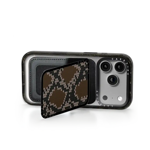 Brown Heart Snake Print