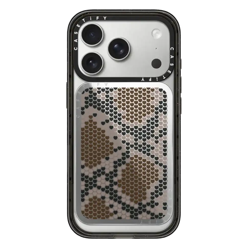 Brown Heart Snake Print