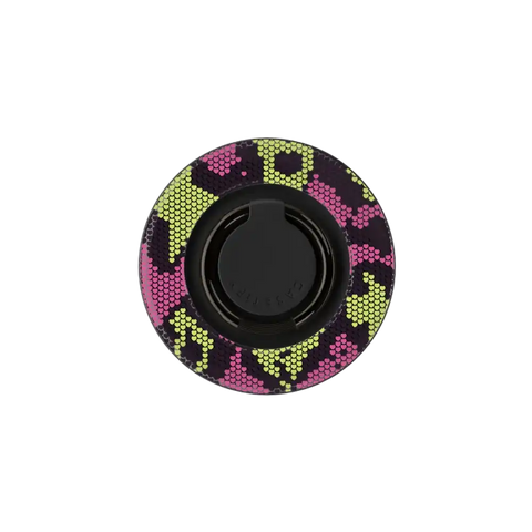 Pink Green Heart Snake Print