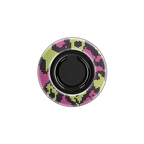Pink Green Heart Snake Print