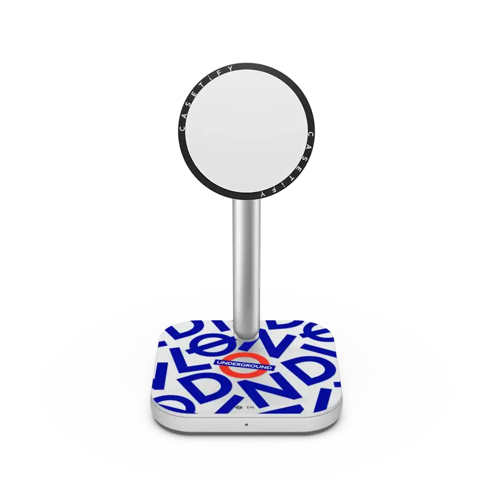 London Underground Pattern PowerThru 2-in-1 Charging Stand