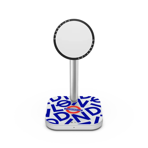 London Underground Pattern PowerThru 2-in-1 Charging Stand