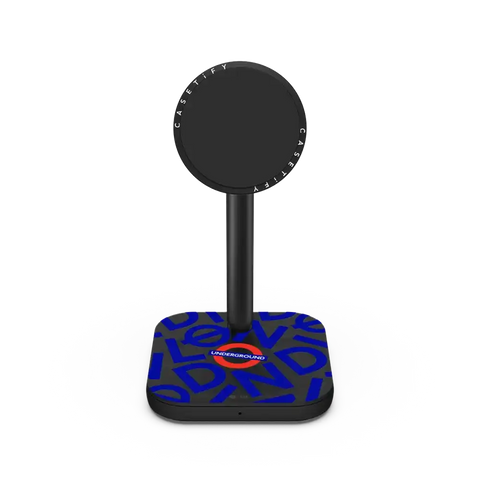 London Underground Pattern PowerThru 2-in-1 Charging Stand