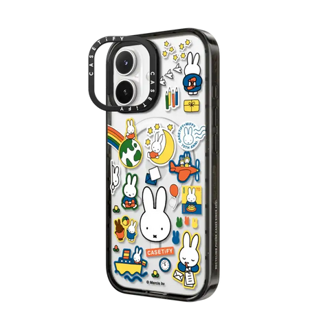 Miffy Postage Collage Sticker Case (Clear)