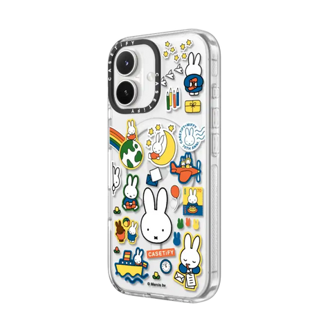 Miffy Postage Collage Sticker Case (Clear)