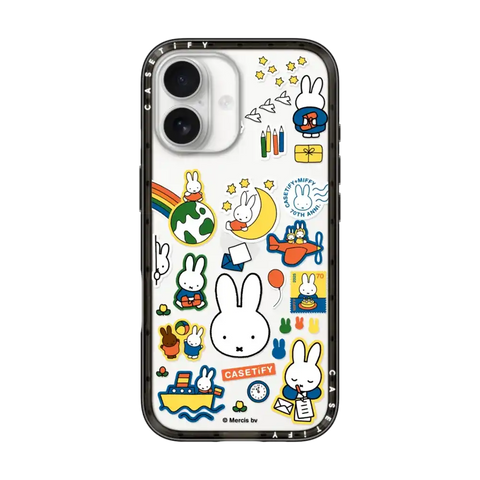 Miffy Postage Collage Sticker Case (Clear)