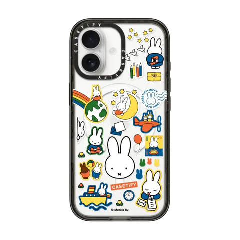 Miffy Postage Collage Sticker Case (Clear)