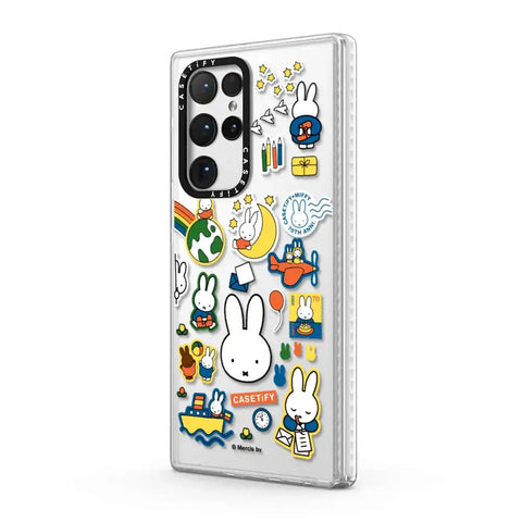 Miffy Postage Collage Sticker Case (Clear)