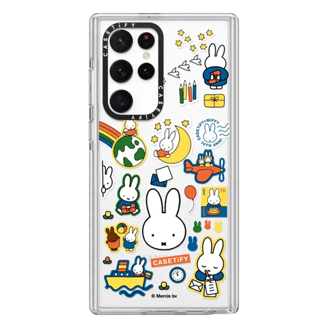Miffy Postage Collage Sticker Case (Clear)