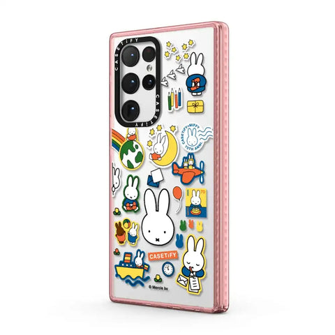Miffy Postage Collage Sticker Case (Clear)