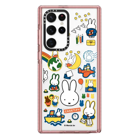 Miffy Postage Collage Sticker Case (Clear)