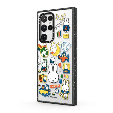 Miffy Postage Collage Sticker Case (Clear)