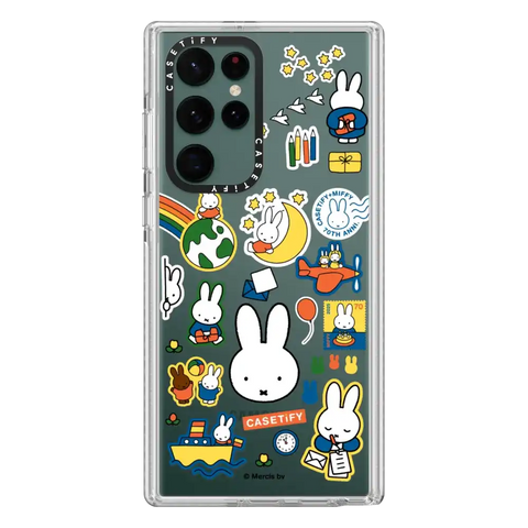Miffy Postage Collage Sticker Case (Clear)