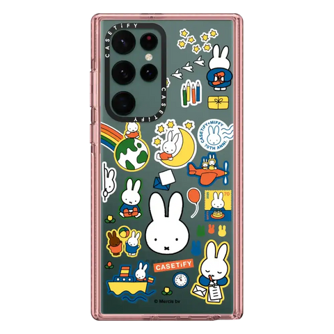 Miffy Postage Collage Sticker Case (Clear)