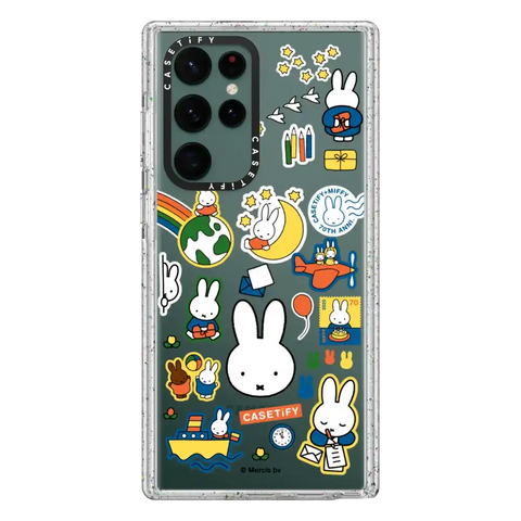 Miffy Postage Collage Sticker Case (Clear)