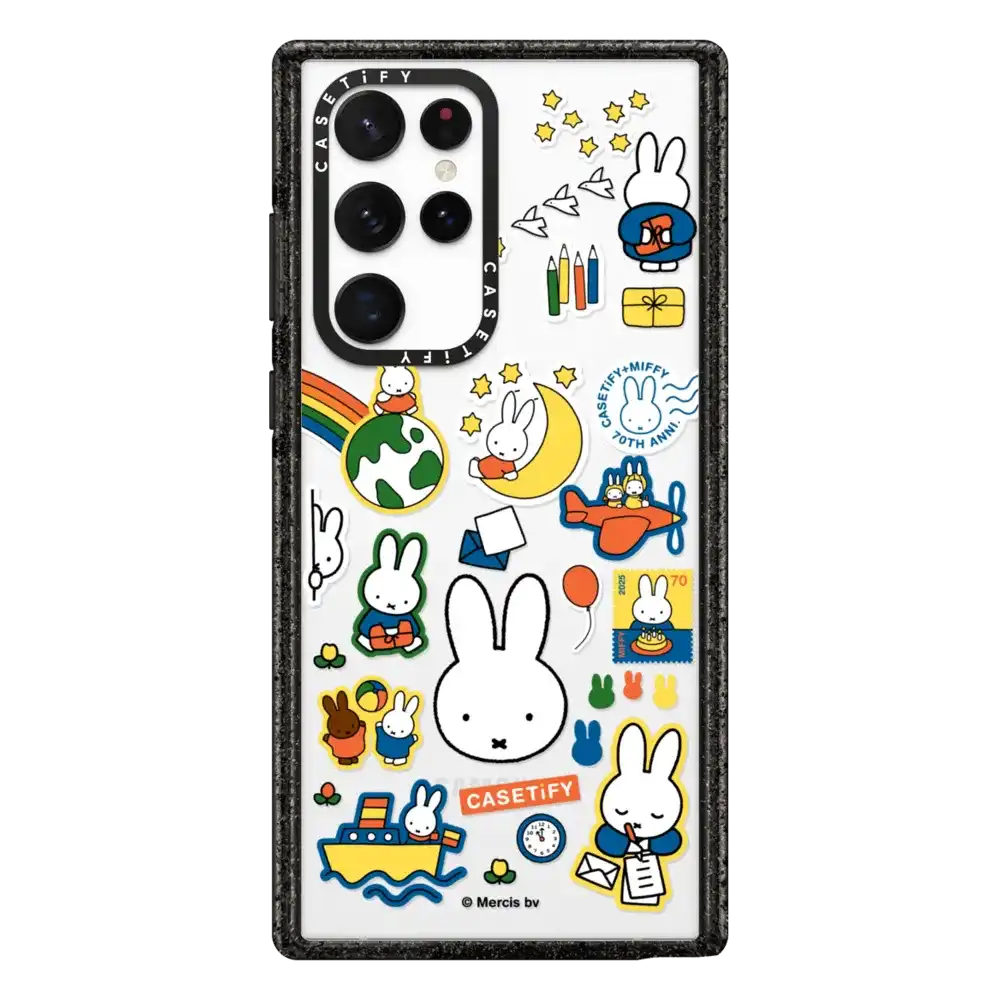 Miffy Postage Collage Sticker Case (Clear)