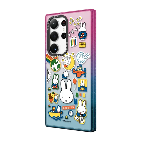 Miffy Postage Collage Sticker Case (Clear)