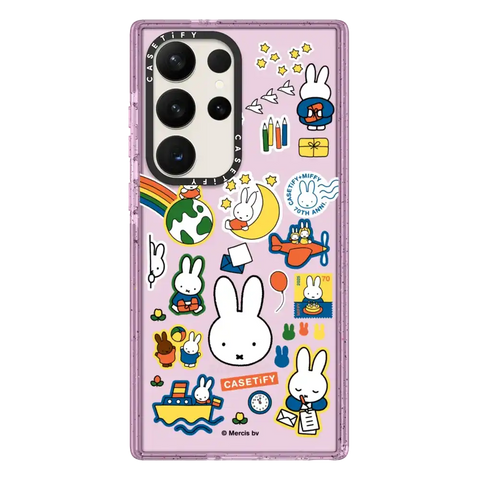 Miffy Postage Collage Sticker Case (Clear)