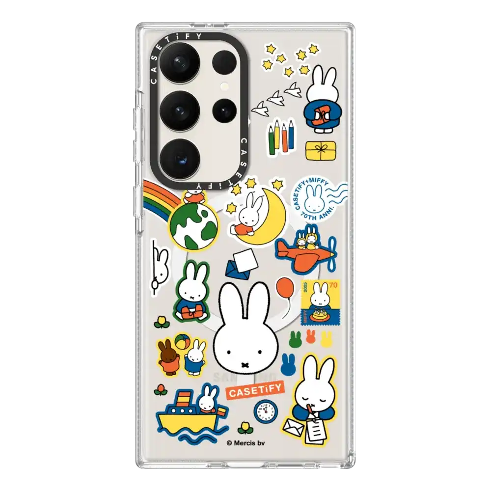 Miffy Postage Collage Sticker Case (Clear)