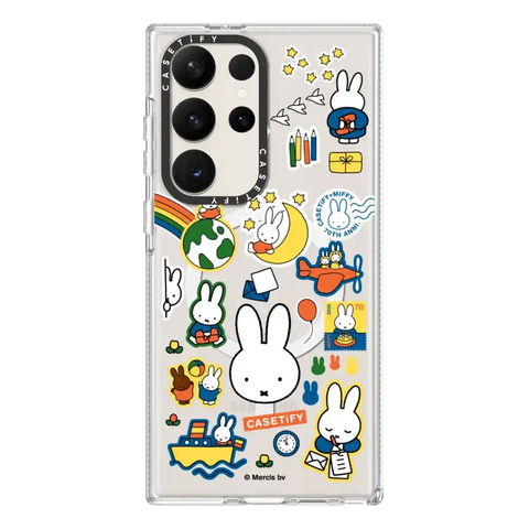 Miffy Postage Collage Sticker Case (Clear)