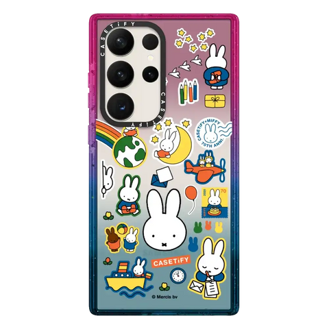 Miffy Postage Collage Sticker Case (Clear)