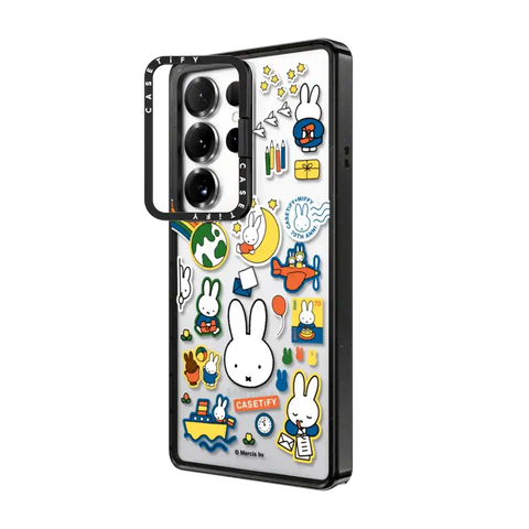 Miffy Postage Collage Sticker Case (Clear)
