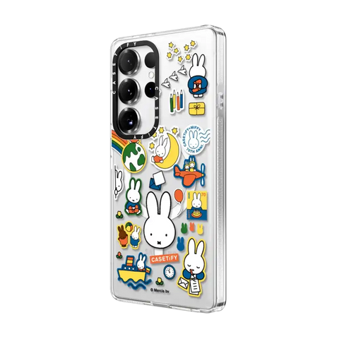Miffy Postage Collage Sticker Case (Clear)