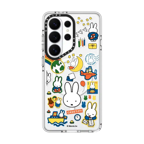 Miffy Postage Collage Sticker Case (Clear)